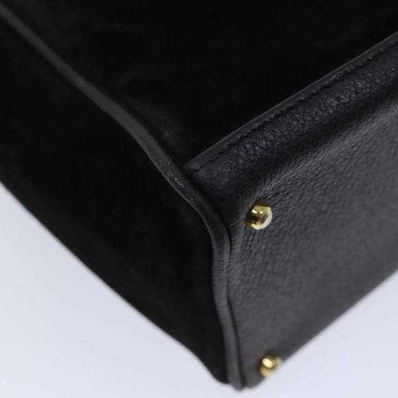 GUCCI Bamboo Hand Bag Suede 2way Black 000 122 0316 Auth 71504 - Picture 15 of 16